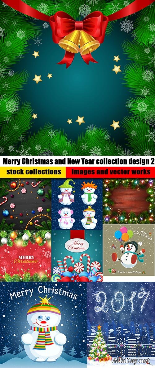 Merry Christmas and New Year collection design 22