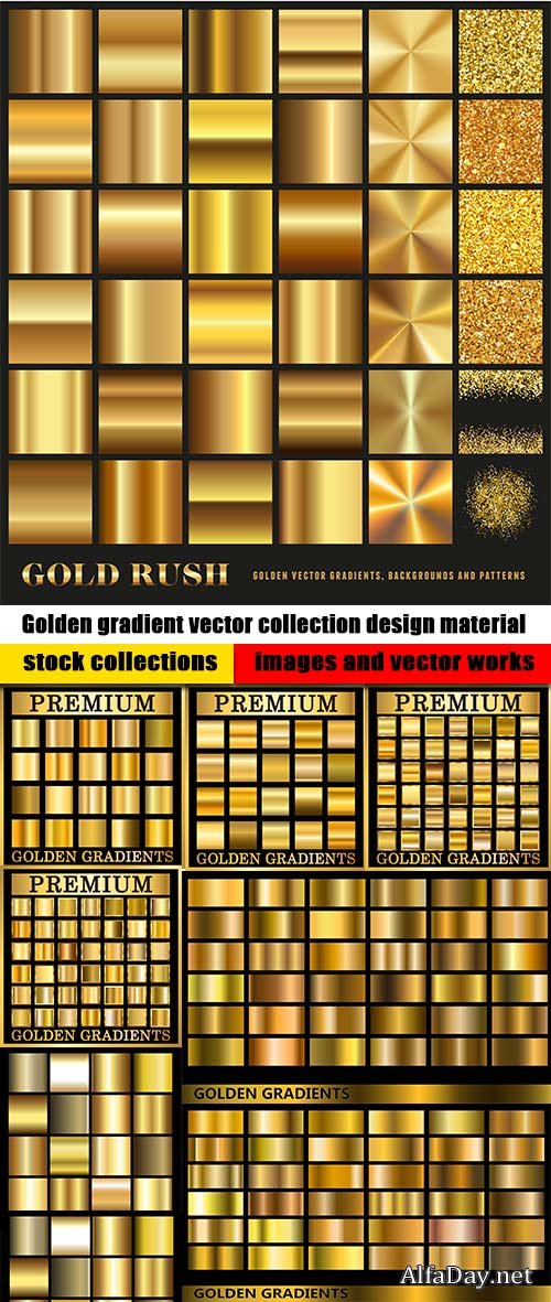Golden gradient vector collection design material