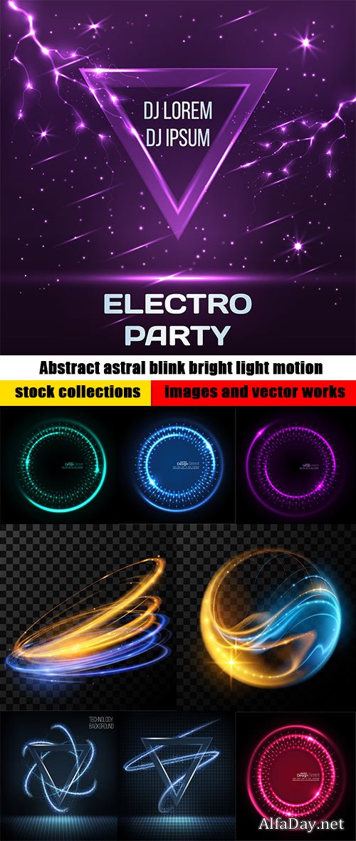 Abstract astral blink bright light motion