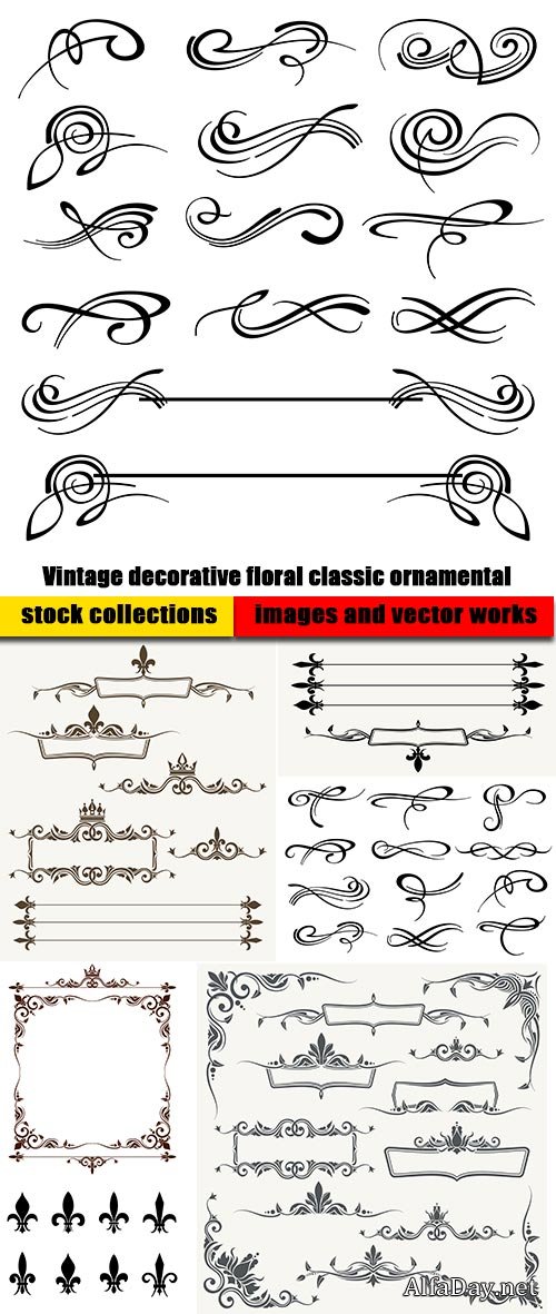 Vintage decorative floral classic ornamental