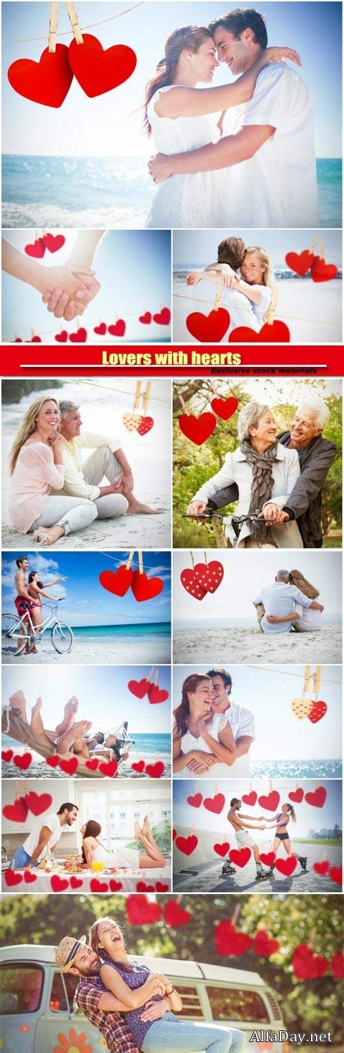 Lovers with hearts