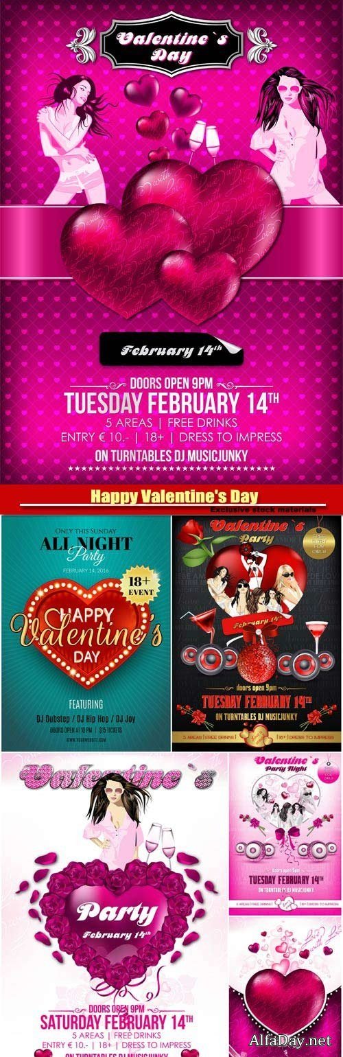 Vector valentine's day celebration posters