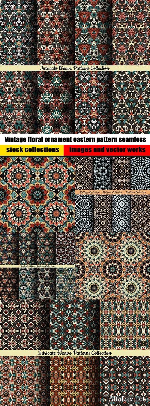 Vintage floral ornament eastern pattern seamless