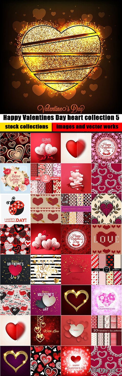 Happy Valentines Day heart collection 5