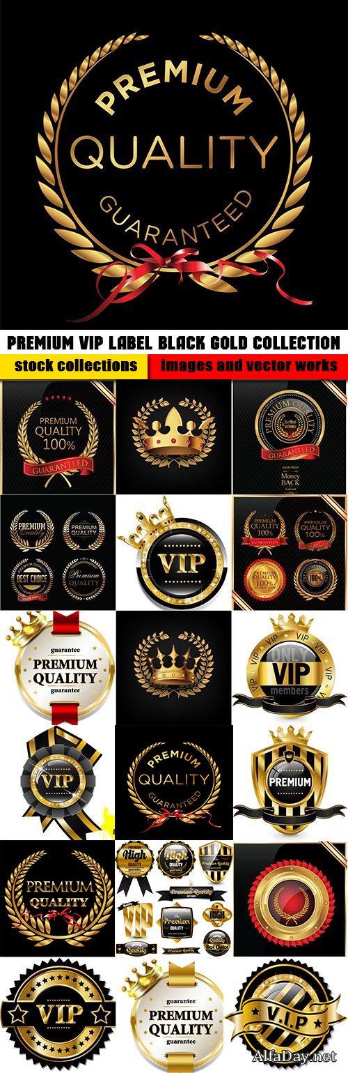 Premium VIP label black gold collection