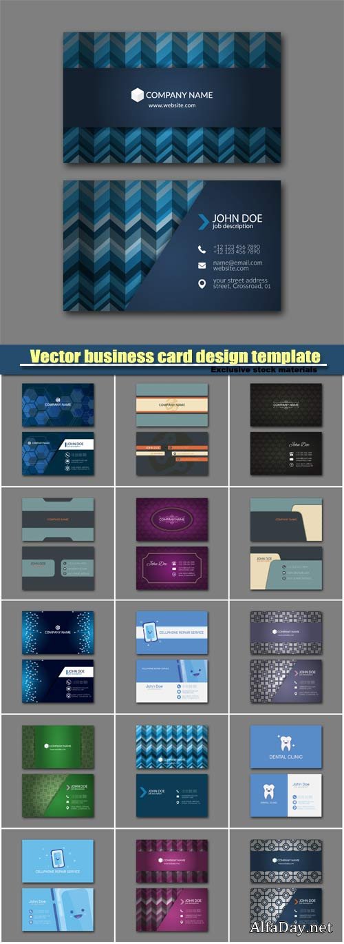 Stylish vector business card design template