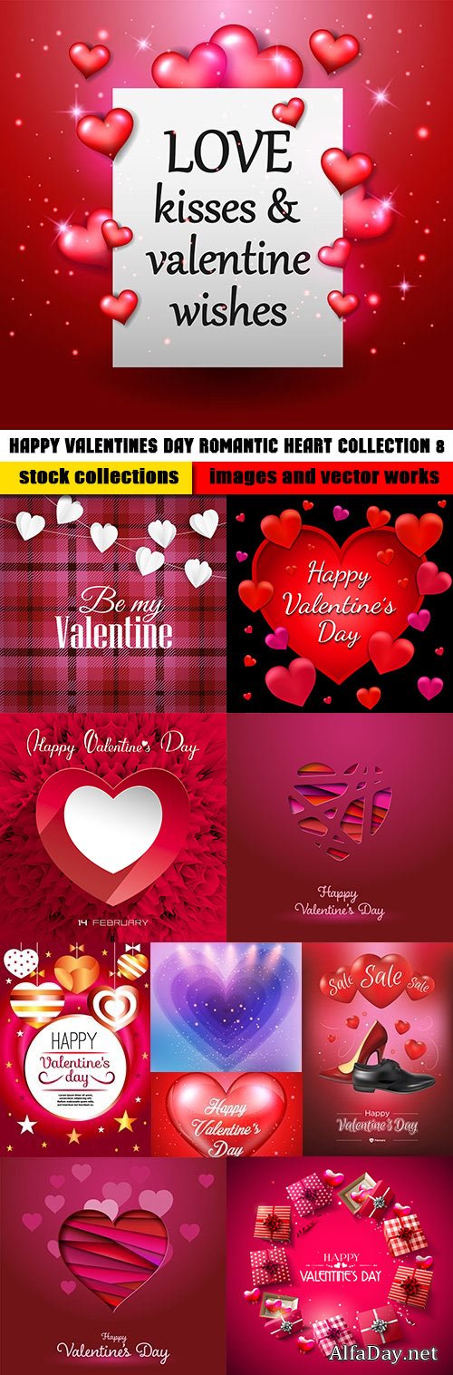 Happy Valentines Day romantic heart collection 8