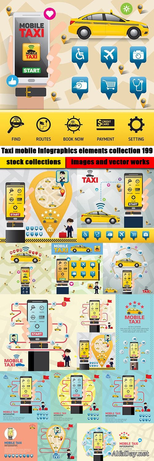 Shopping online Infographics elements collection 200