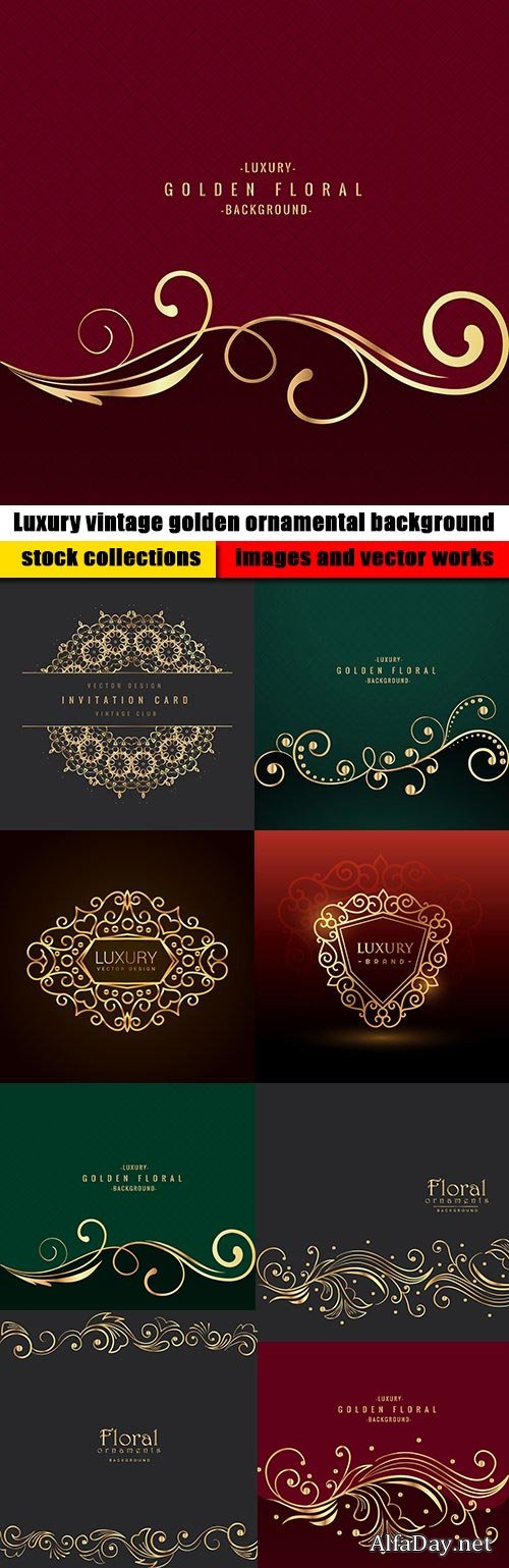 Luxury vintage golden ornamental background