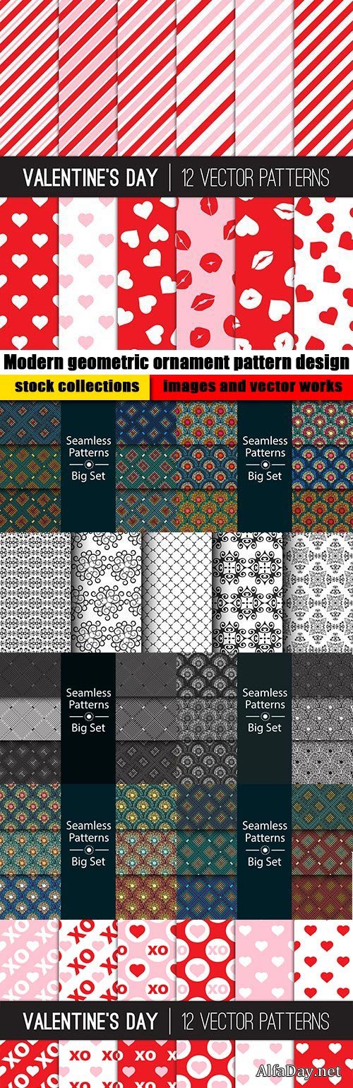Modern geometric ornament pattern design