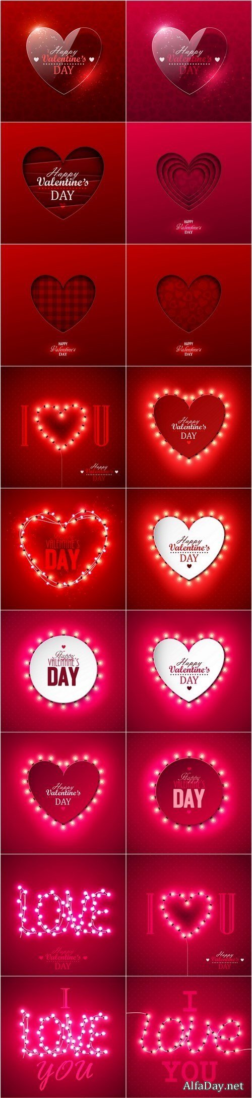 Heart & Love - Happy Valentines Day 7 - Set of 21xEPS Professional Vector Stock