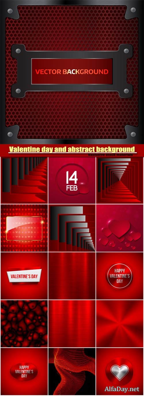 Valentine day background and red abstract vector 