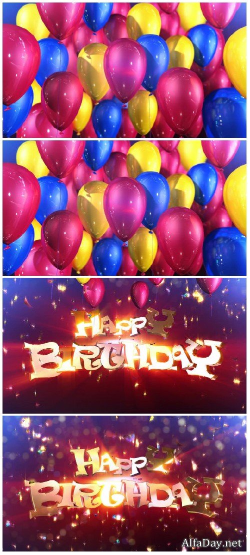 Video footage Happy birthday animation surprise HD