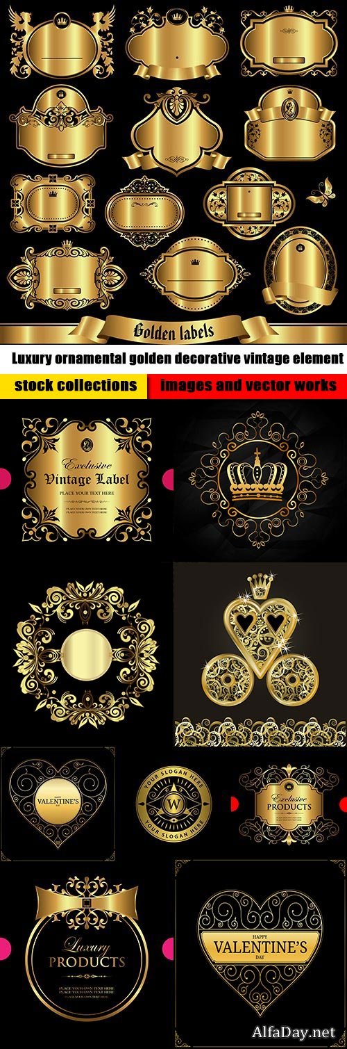 Luxury ornamental golden decorative vintage element