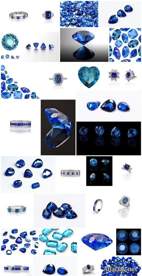 Sapphires - Gemstones, Set of 32xUHQ JPEG Professional Stock Images