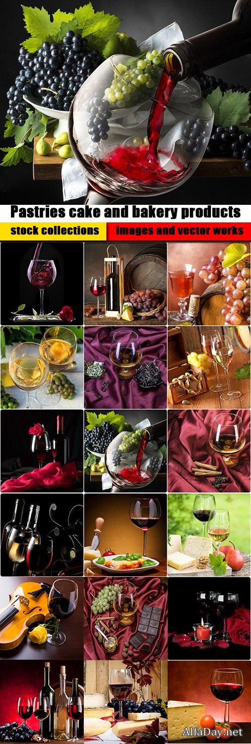 Red and white wine with fruit and cheese