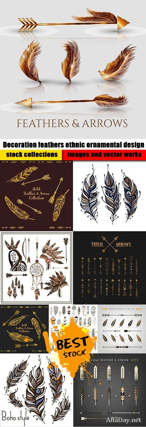 Decoration feathers ethnic ornamental design