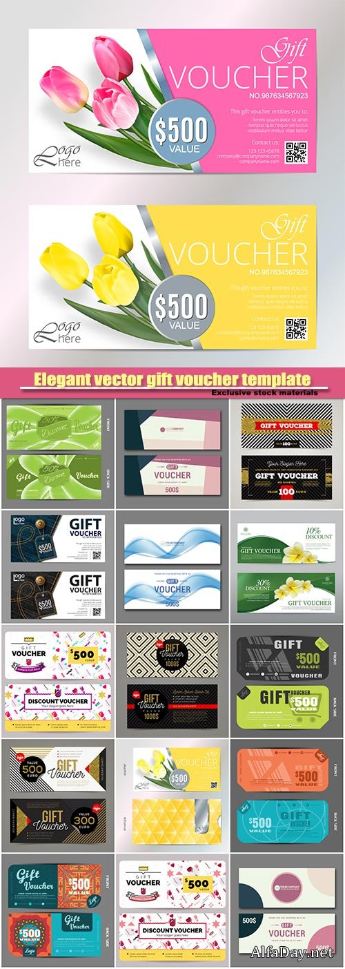 Elegant vector gift voucher template for creative design