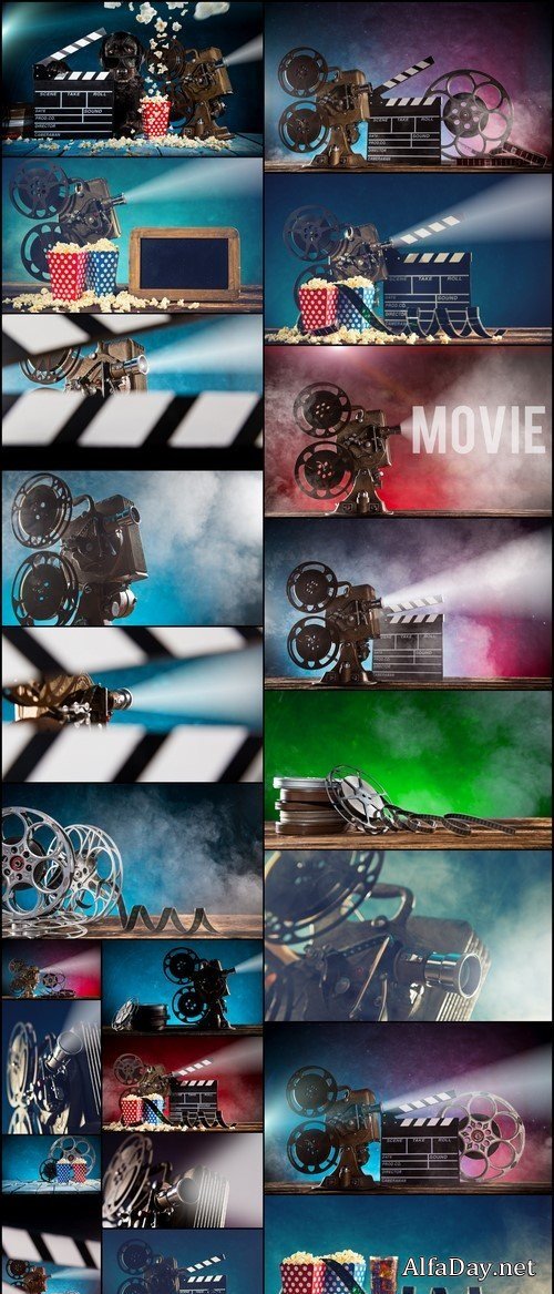 Old style movie projector, close-up 22X JPEG