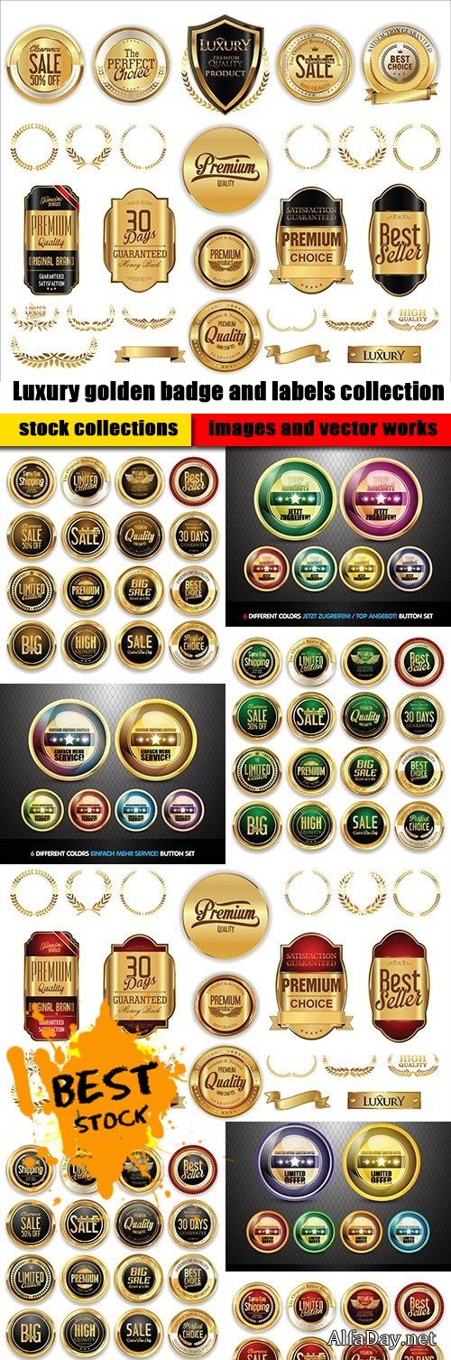 Luxury golden badge and labels collection