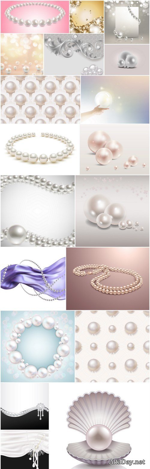 Pearl Backgrounds - 20 Vector