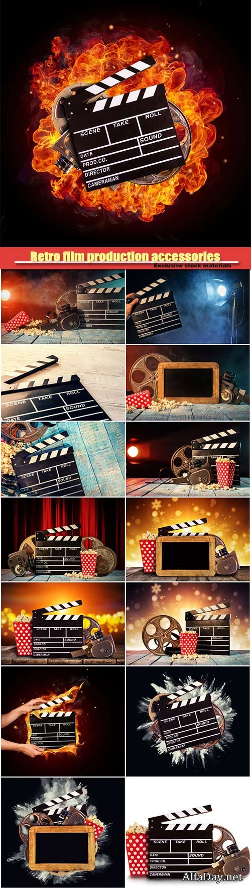 Retro film production accessories still life