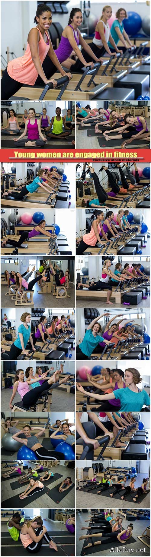 Young women are engaged in fitness