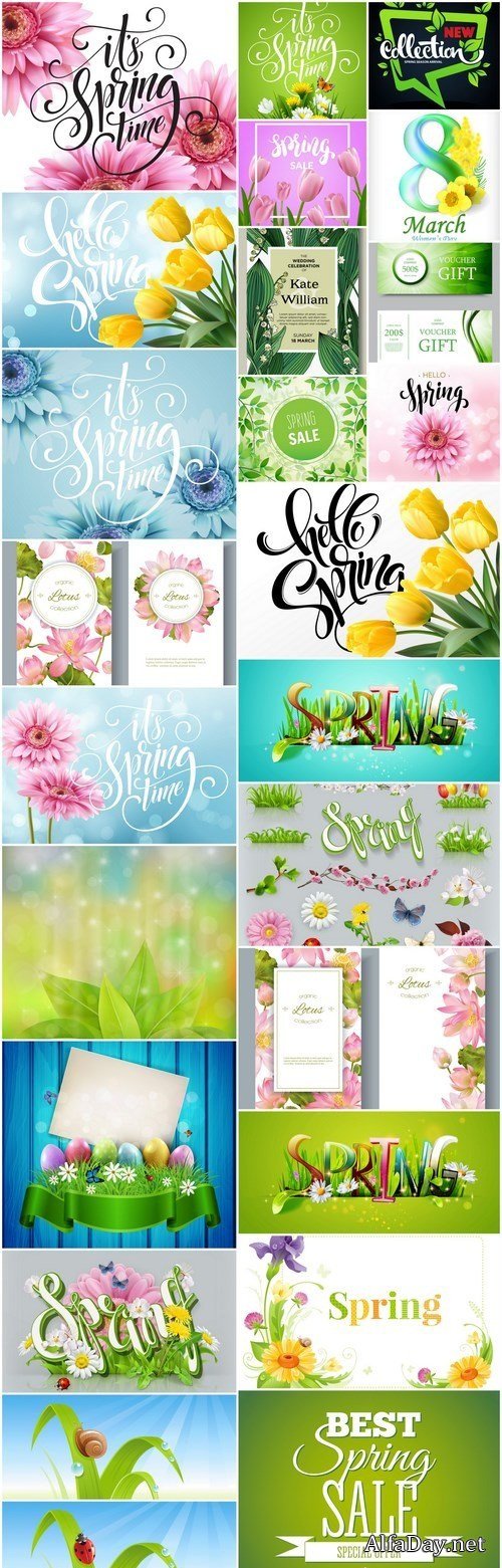 Spring Design Elements - 25 Vector