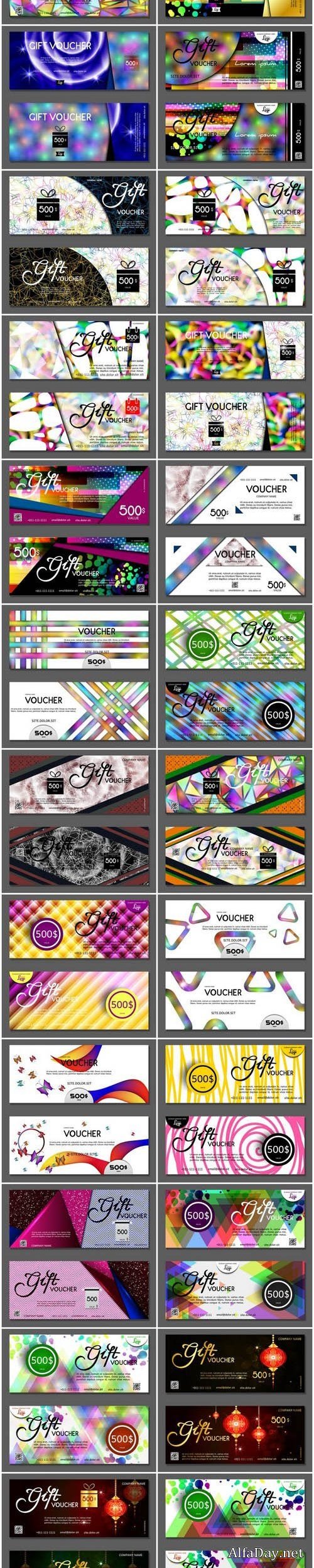 Collection of gift cards and vouchers 5 - Set of 26xEPS Professional Vector Stock