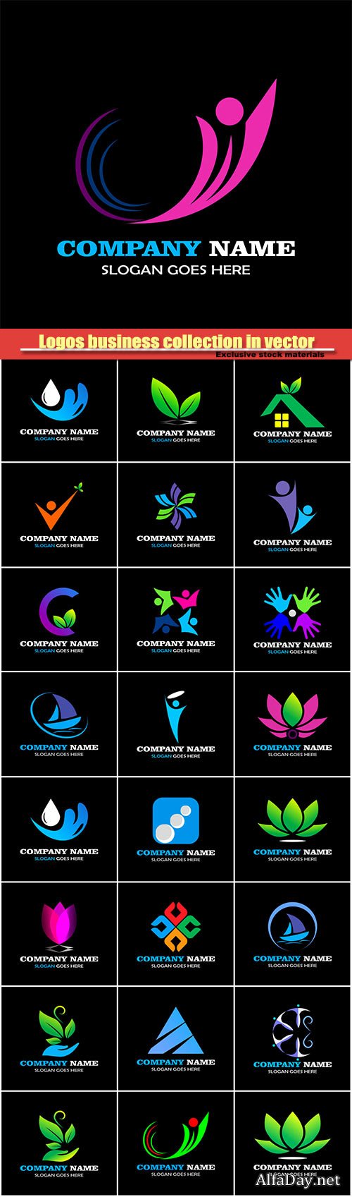 Logos business collection in vector #10