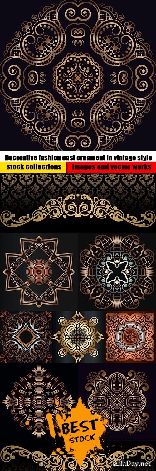 Decorative fashion east ornament in vintage style
