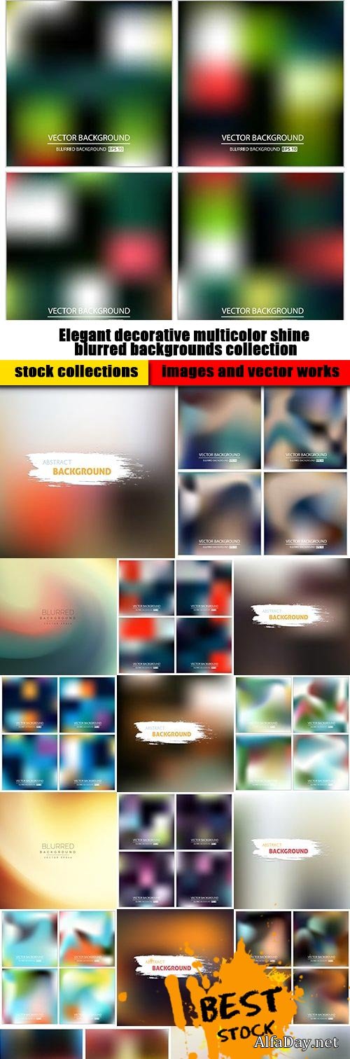 Elegant decorative multicolor shine blurred backgrounds collection
