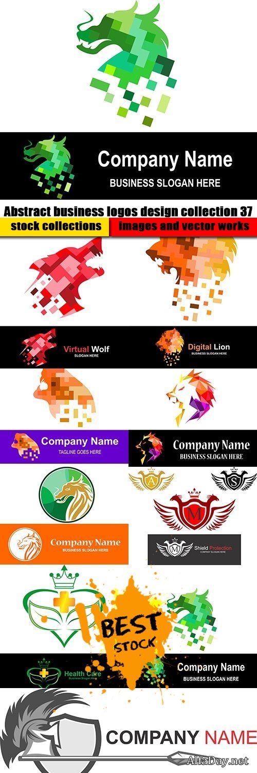 Abstract business logos design collection 37
