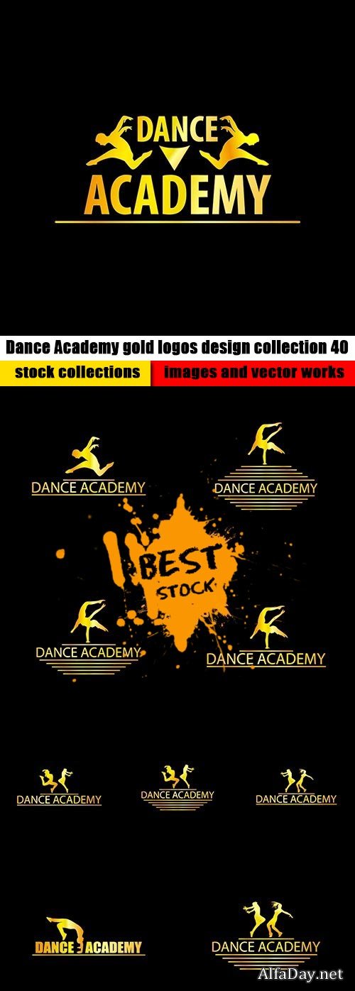 Dance Academy gold logos design collection 40