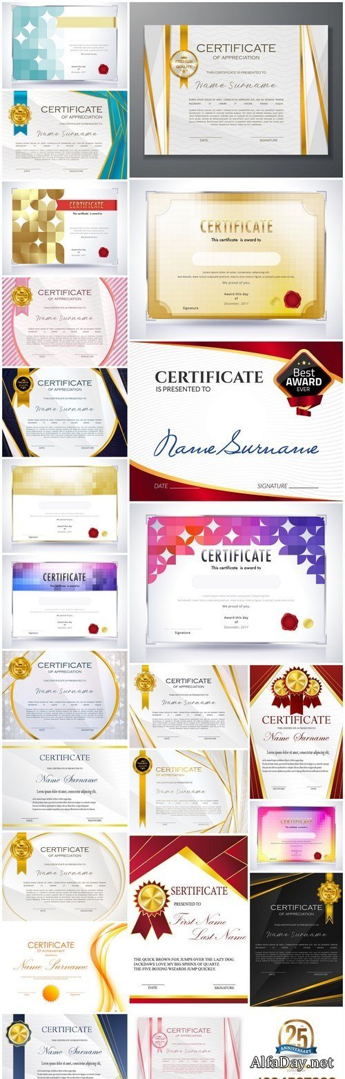 Certificate Design Template #2 - 26 Vector
