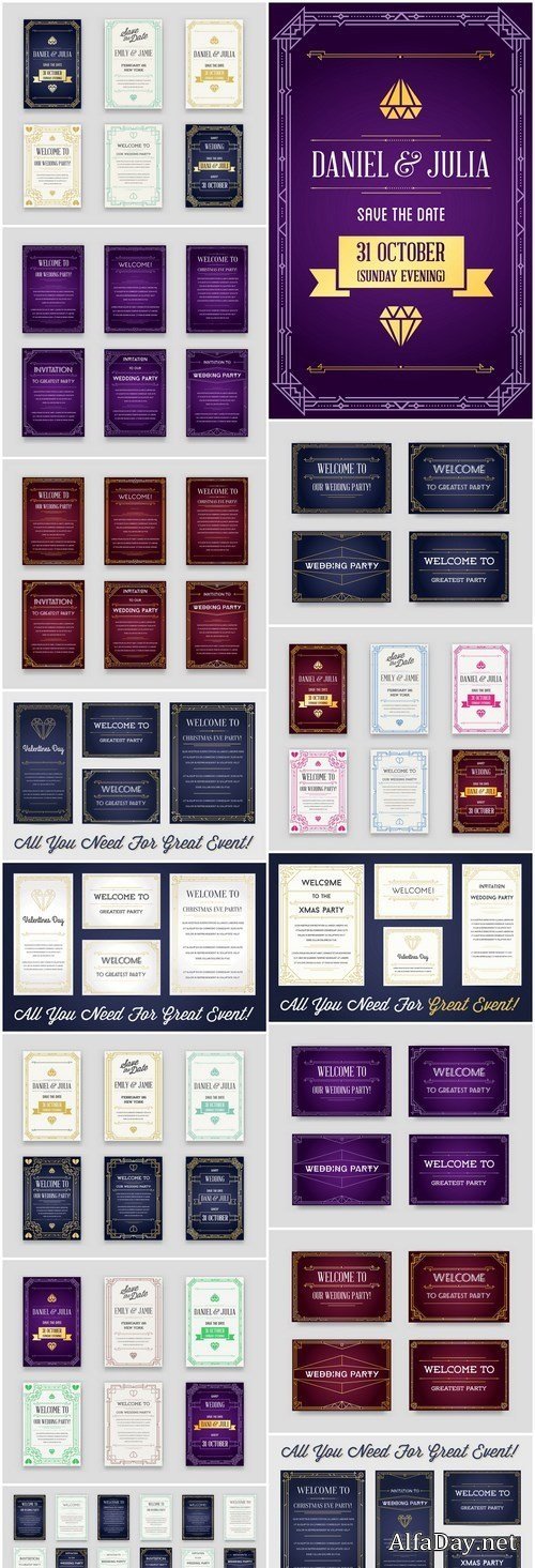Retro Invitation Card - 15 Vector
