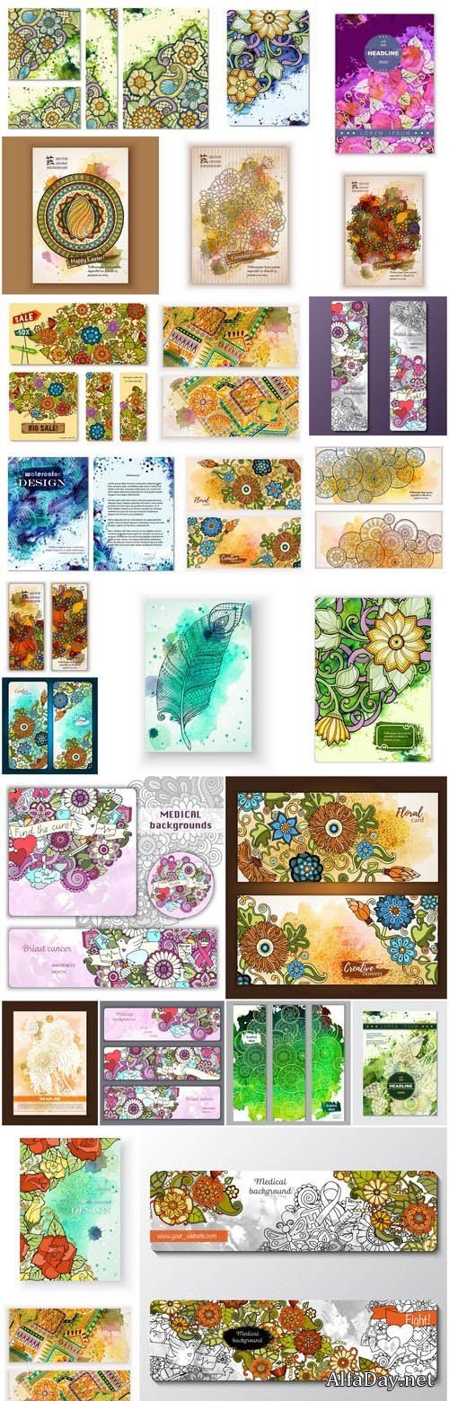 Doodles Hand Drawn Card #11 - 25 Vector