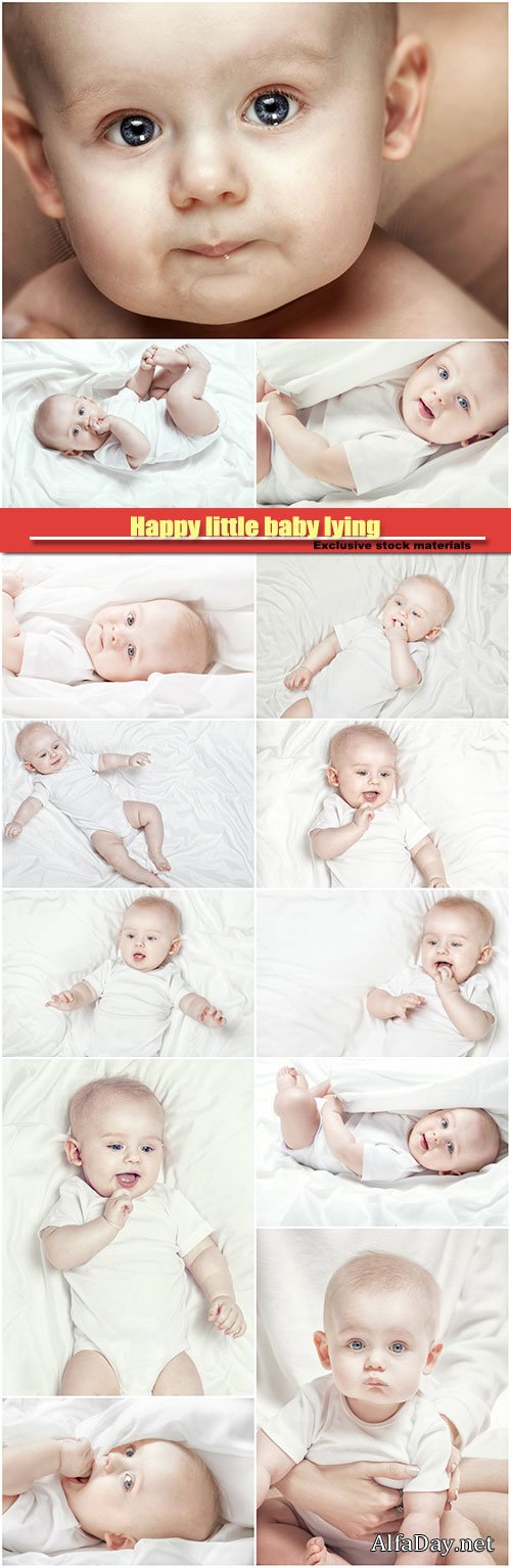 Happy little baby lying