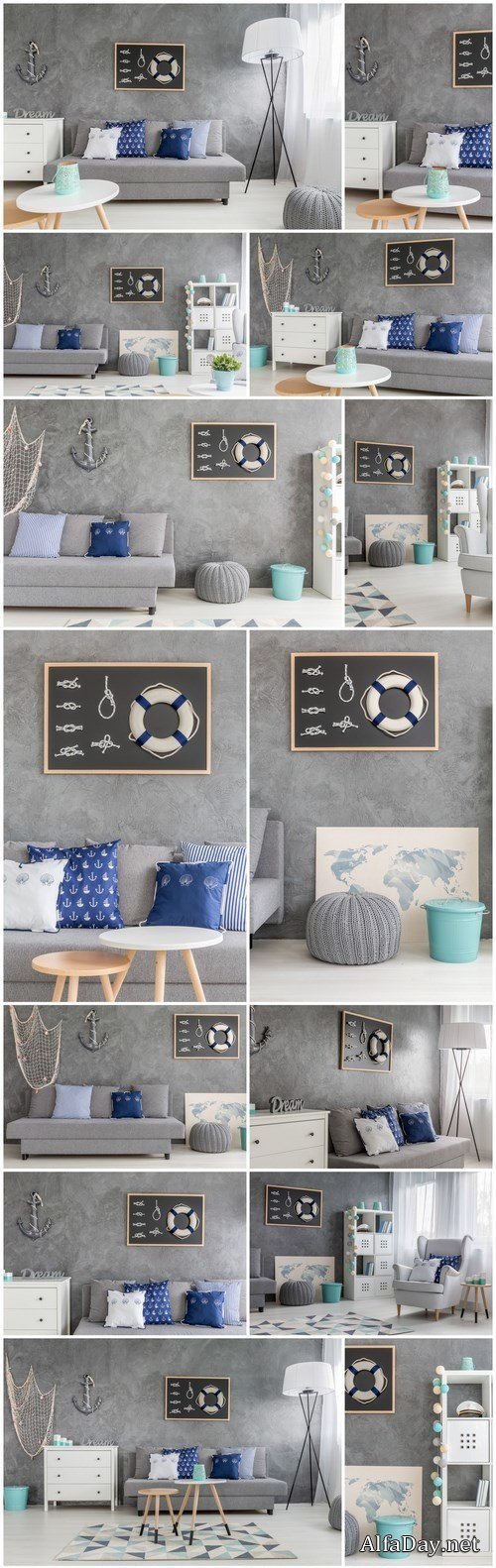 Living room with nautical decorations - 16xUHQ JPEG