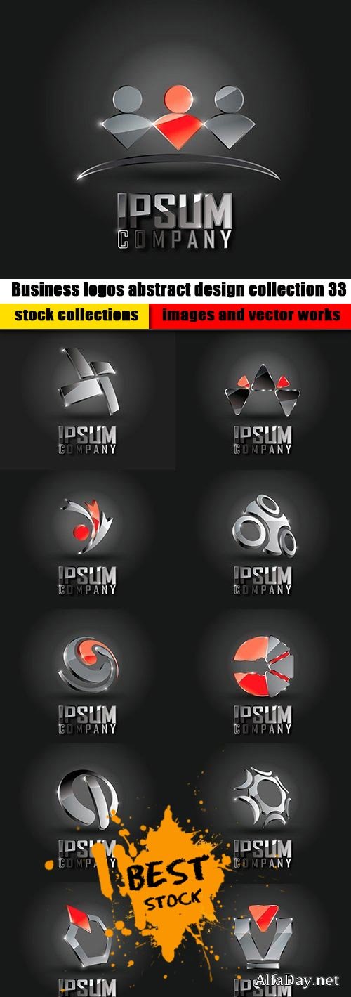 Business logos abstract design collection 33