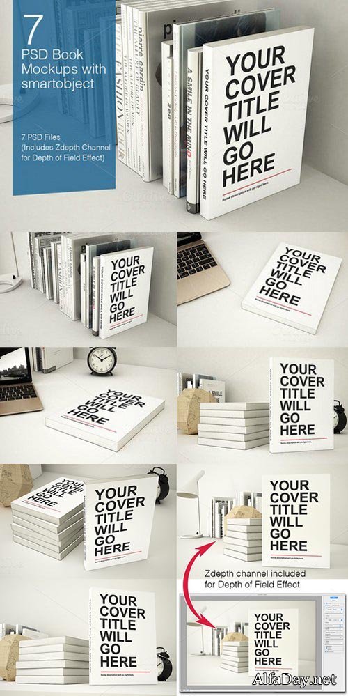 Book Mock-ups - 7 poses - 722614