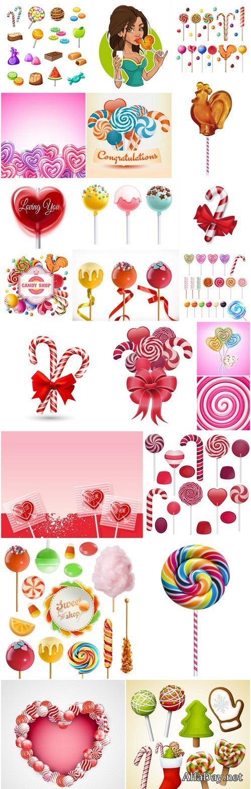 Colorful Lollipop Candy - 22 Vector
