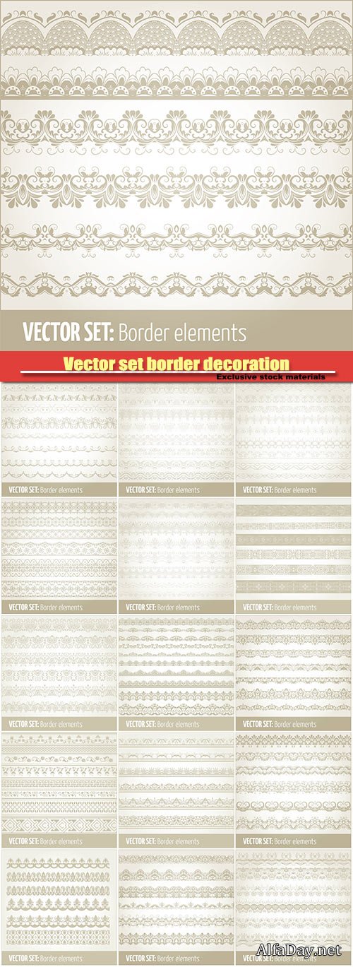 Vector set border decoration elements patterns