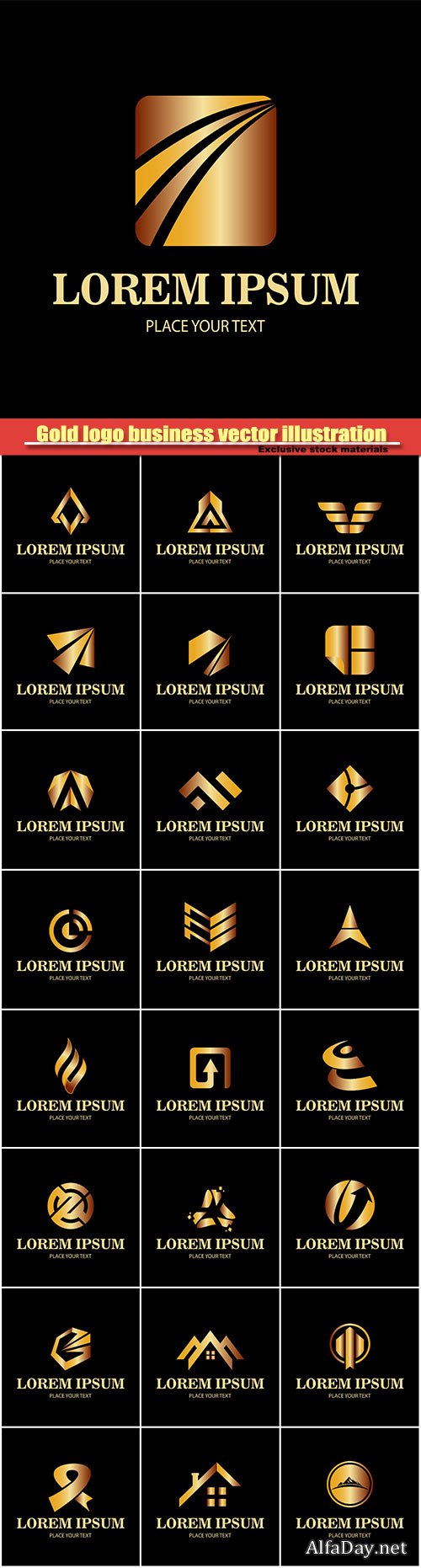 Gold logo business, vector illustration #4