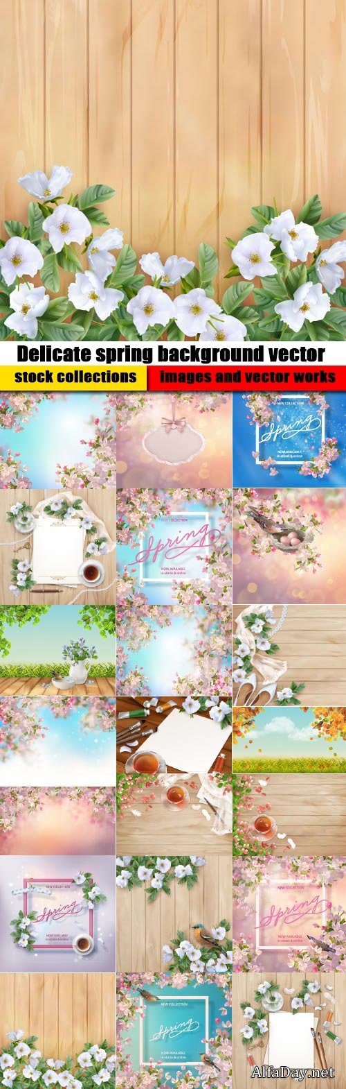 Delicate spring background vector