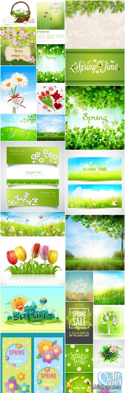 Spring Flowers Background - 26 Vector