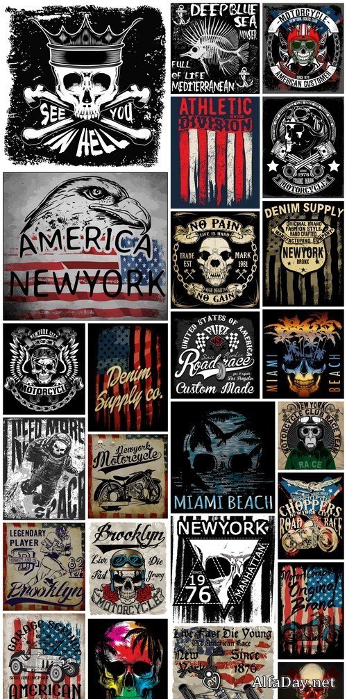 T-Shirts Print - 25xEPS, AI