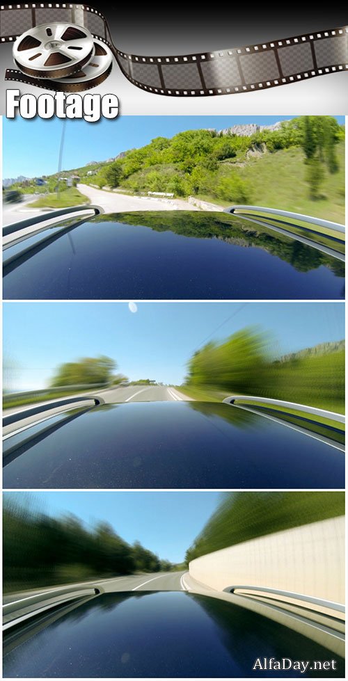 Video footage Timelapse view of car on the speed at the beautiful road with mountains