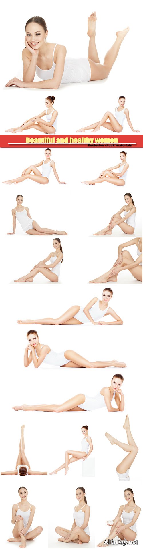 Beautiful and healthy women, health care concept