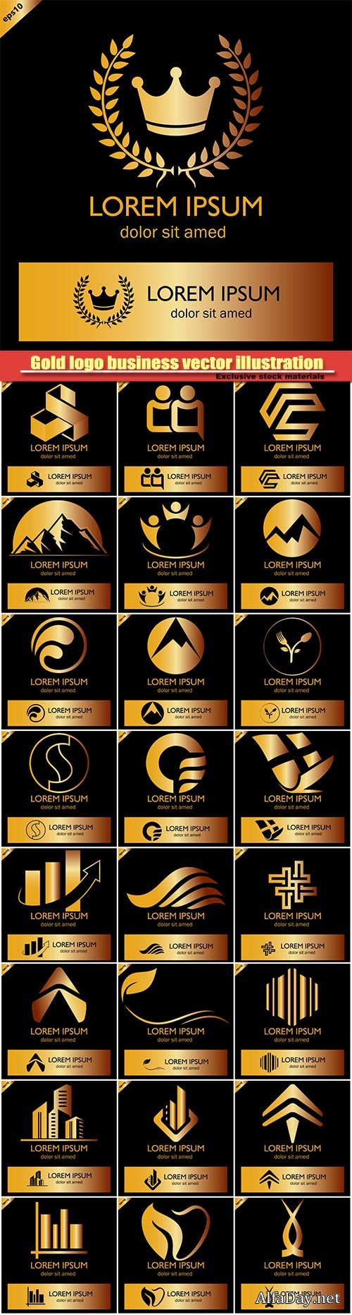 Gold logo business vector illustration #13